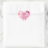 Liefde is van God Fuchsia Bloemen Hart Sticker (Tas)