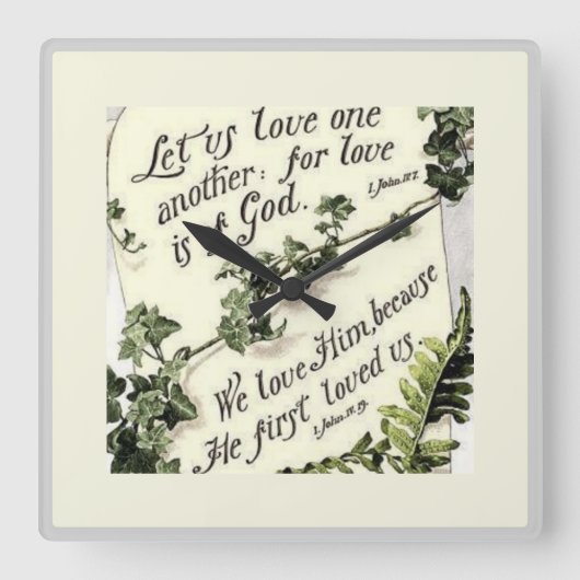 Liefde is van God Vierkante Klok (Voorkant)