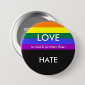 Liefde is veel dan Hate Gay Pride Equality Ronde Button 7,6 Cm (Voorkant /achterkant)