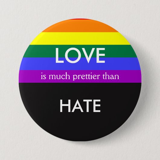Liefde is veel dan Hate Gay Pride Equality Ronde Button 7,6 Cm (Voorkant)