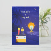 Liefde is Verlichting Radiant Union Souls bruiloft Kaart (Staand voorkant)