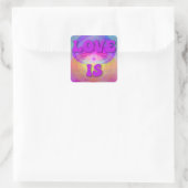 Liefde is vierkante sticker (Tas)