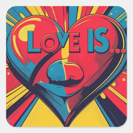 Liefde is... vierkante sticker (Voorkant)