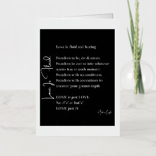 Liefde is vloeiende gedicht poëzie folie wenskaart