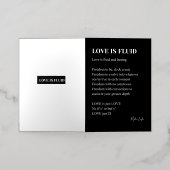 Liefde is vloeiende poëzie folie wenskaart (Buiten Laag)