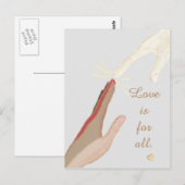 Liefde is voor alle Spirituele Universele Handen B Briefkaart (Voorkant / Achterkant)