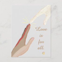 Liefde is voor alle Spirituele Universele Handen B Briefkaart
