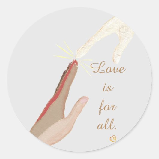Liefde is voor alle Spirituele Universele Handen S Ronde Sticker (Voorkant)