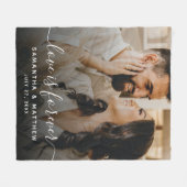 Liefde Is Voor Altijd Betrokken Foto Huwelijk  Fleece Deken (Voorkant (Horizontaal))