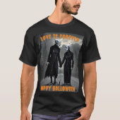 Liefde is voor altijd Halloween Couples T-Shirt (Voorkant)