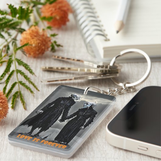 Liefde is voor altijd Halloween Sleutelhanger (Voorkant Rechts)