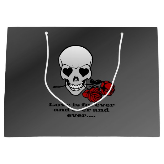 Liefde is voor altijd schedel groot cadeauzakje (Voorkant)