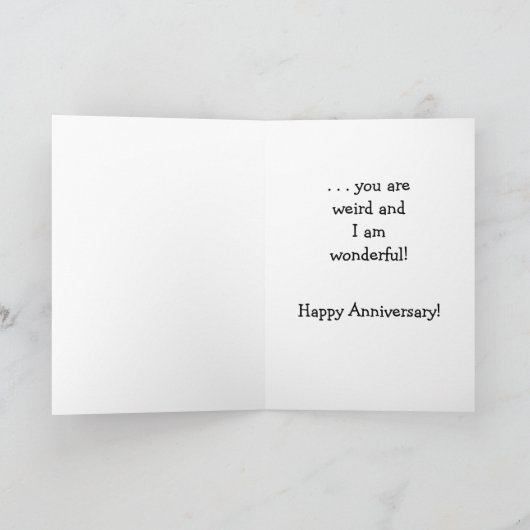 Liefde is vreemd en wonderbaarlijk Jubileum Kaart (Binnen)