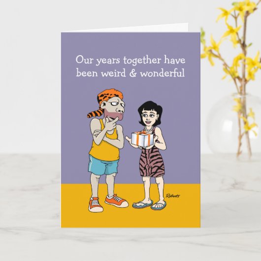 Liefde is vreemd en wonderbaarlijk Jubileum Kaart (Gele Bloem)