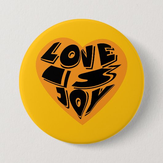Liefde is vreugde ronde button 7,6 cm (Voorkant)