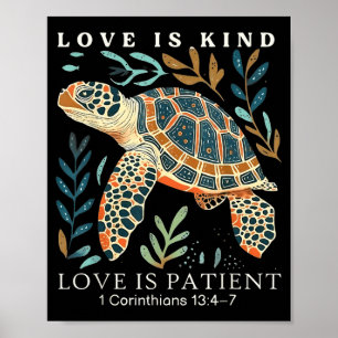 Liefde is vriendelijk liefde is geduldig 1 korinti poster