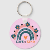 LIEFDE IS VRIENDELIJKE KLEUR ROZE BOHO REGENBOOG V SLEUTELHANGER (Achterkant)