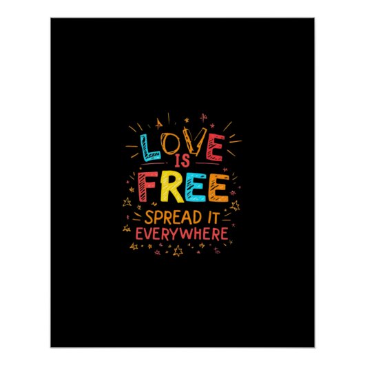 Liefde is vrij om het overal te verspreiden perfect poster (Voorkant)