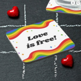 "Liefde is Vrij: Regenboog Pride Onderzetters