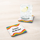 "Liefde is Vrij: Regenboog Pride Onderzetters (Rechterzijde)