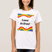 Liefde is Vrij: Regenboog Pride T-shirt (Voorkant)