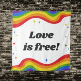 Liefde is Vrij: Regenboog Pride Wandtapijt Wandkleed