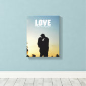 Liefde is waar ons verhaal begint met een paar fot canvas afdruk (Insitu (Houten vloer))