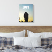 Liefde is waar ons verhaal begint met een paar fot canvas afdruk (Insitu (Slaapkamer))