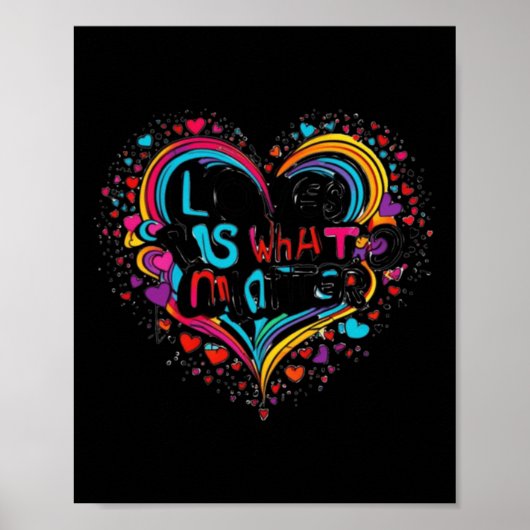 Liefde is wat S - Inspirerend quote Design Sticke Poster (Voorkant)