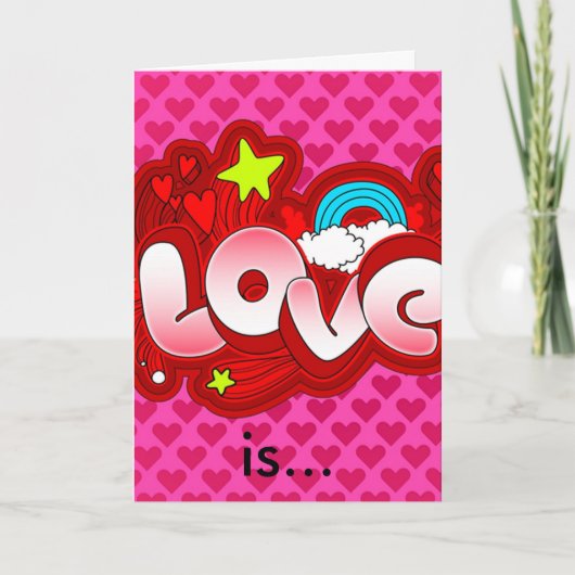 Liefde is... Wenskaart. Kaart (Voorkant)