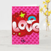 Liefde is... Wenskaart. Kaart (Gele Bloem)