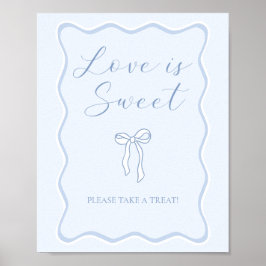 Liefde is zoet, blauw het jawoord geven favoriet poster