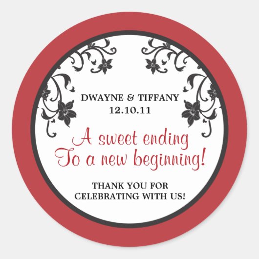 Liefde is zoet - Bloemen Ronde Sticker (Voorkant)