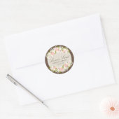 Liefde is zoet - Bloemen Ronde Sticker (Envelop)