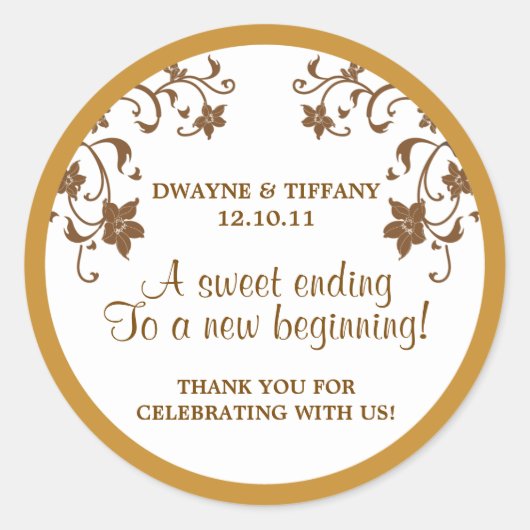 Liefde is zoet - Bloemen Ronde Sticker (Voorkant)