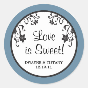 Liefde is zoet - Bloemen Ronde Sticker