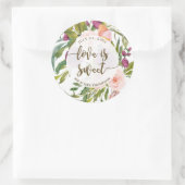 Liefde is zoet bloemengroen gunst sticker (Tas)