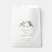 Liefde is zoet Bloomend botanische stoffige blauwe Bedankzakje (Voorkant)