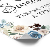 Liefde is zoet Boho Stofblauw Beige Bloemstuk Poster (Hoek)