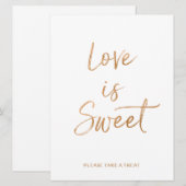 Liefde is Zoet Bord | Stijlvolle Gouden Roos Lette Kaart (Voorkant / Achterkant)