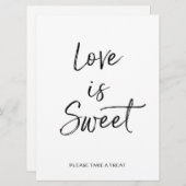 Liefde is Zoet Bord | Stijlvolle Handlettering Kaart (Voorkant / Achterkant)