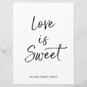 Liefde is Zoet Bord   Stijlvolle Handlettering Kaart