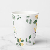 'Liefde is Zoet' Citroen & Groene Bruiloft Feestje Papieren Bekers (Rechts)