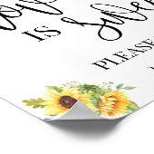 Liefde is zoet dessert tafel trouwen zonnebloem bo poster (Hoek)