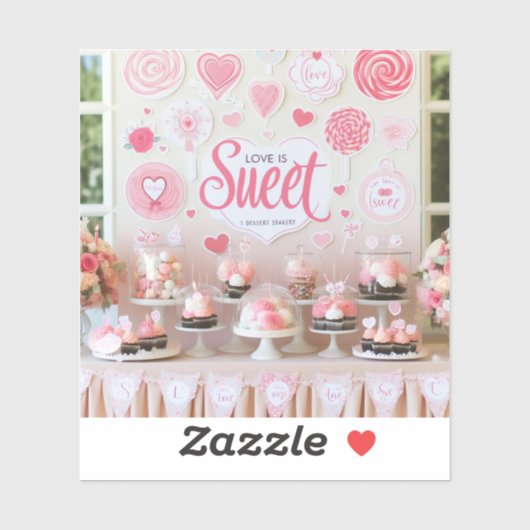 "Liefde is Zoet" desserttafel stickers (Vel)