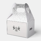 Liefde is Zoet Elegant Zwart en Wit Bloemmotief Bedankdoosjes (Achterkant)