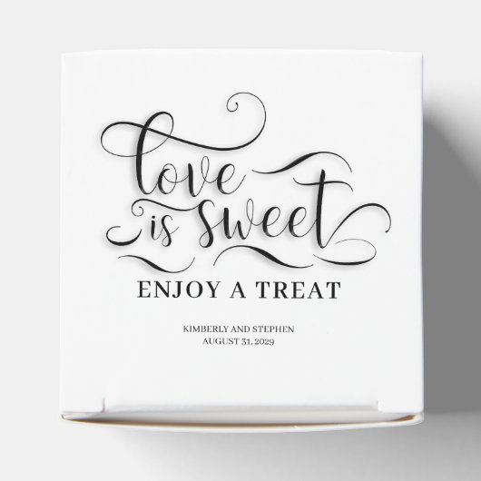 Liefde is zoet Geniet van een traktatie bruiloft Bedankdoosjes (Bovenkant)