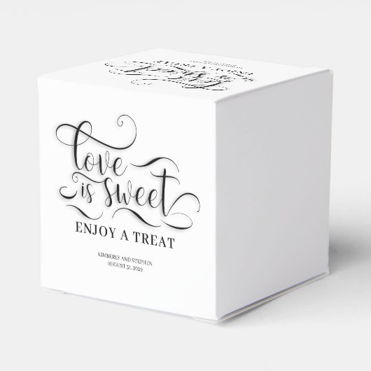 Liefde is zoet Geniet van een traktatie bruiloft Bedankdoosjes (Achterkant)