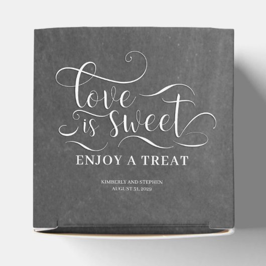 Liefde is zoet Geniet van een traktatie bruiloft Bedankdoosjes (Bovenkant)