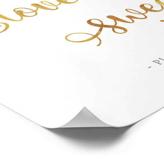 "Liefde is zoet" gouddessert bevoordeelt bruiloft Poster (Hoek)